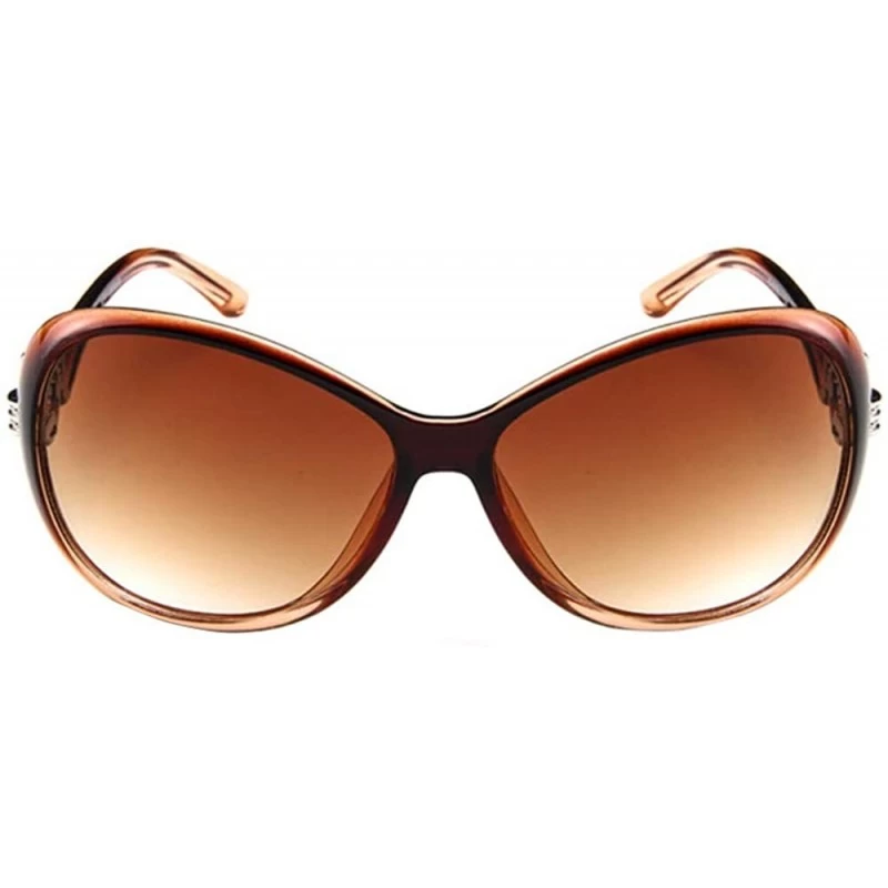 Butterfly Womens Retro Round Sunglasses Vintage Classic Butterfly Designer Style Summer Fashion Glasses - Brown - CK196O029D2...