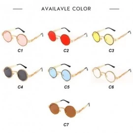 Round Vintage Sunglasses Designer Colorful Rhinestone - C018UQ9ATIU $10.44