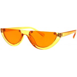 Cat Eye Womens Avant Garde Crop Flat Top Plastic Cat Eye Sunglasses - Black Smoke - CG18G67WRMM $21.50