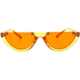 Cat Eye Womens Avant Garde Crop Flat Top Plastic Cat Eye Sunglasses - Black Smoke - CG18G67WRMM $9.29