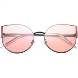 Sport Cat Eye Sunglasses for Women Metal Frame UV400 - Black-red/Pink - CU18S5KQ2HI $23.33