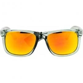 Square KUSH Sunglasses Unisex Slate Gray Square Frame Mirror Lens UV 400 - Gray (Orange Mirror) - C6186NUSUR5 $9.75