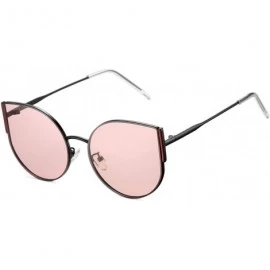 Sport Cat Eye Sunglasses for Women Metal Frame UV400 - Black-red/Pink - CU18S5KQ2HI $10.40
