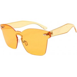 Sport Sun Blinkers Women Unisex Fashion Chic Shades Acetate Frame UV Glasses Sunglasses - Yellow - CO18NANXNWA $18.39