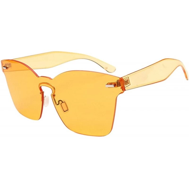 Sport Sun Blinkers Women Unisex Fashion Chic Shades Acetate Frame UV Glasses Sunglasses - Yellow - CO18NANXNWA $7.14