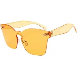 Sport Sun Blinkers Women Unisex Fashion Chic Shades Acetate Frame UV Glasses Sunglasses - Yellow - CO18NANXNWA $7.14