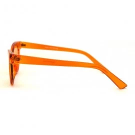 Oval Mod Womens Thick Plastic Oval Hippie Horn Rim Sunglasses - Orange - CB18YX8QE4R $12.90