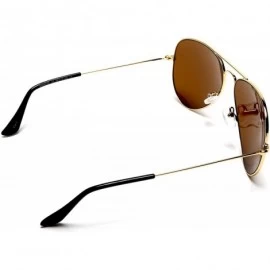 Sport Chuck and Amy Classic Stainless and Glass Lens Military Pilot Sunglasses - Gold - CG12E0DZMLV $28.44