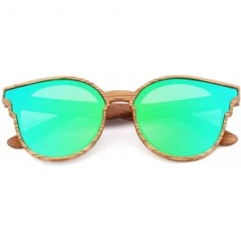 Aviator Women Wood Sunglasses Lady Retro Cateye Sun Glasses Polarized Glasses for men UV400 - C2 Green Lens - CN18W5ENEZ6 $35.95