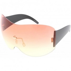 Wrap High Octane Oversized Collection"Space Pilot" Thick Full Frame Sunglasses - Yellow - CU18GYGEZXI $23.93