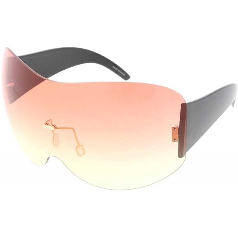 Wrap High Octane Oversized Collection"Space Pilot" Thick Full Frame Sunglasses - Yellow - CU18GYGEZXI $14.96