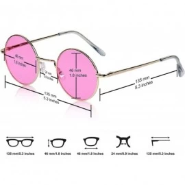 Round Retro Round Sunglasses Small Colored Lens Hippie John Lennon Glasses - CD18W0A8HQW $20.74