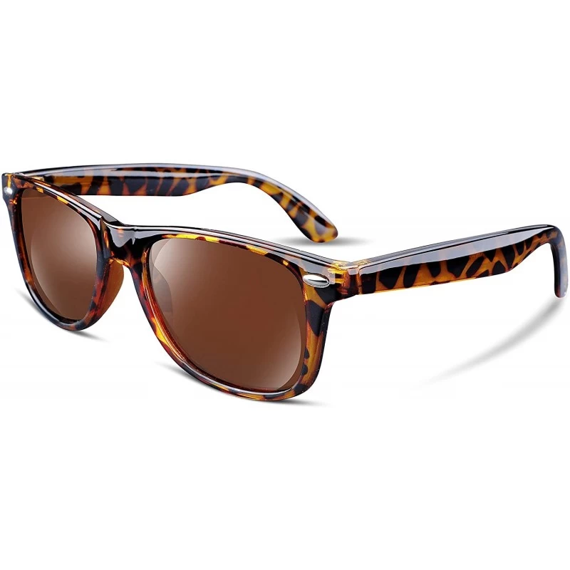Rectangular Great Classic Polarized Sunglasses Men Women HD Lens B1858 - 004 Leopard - CG18Q0EWQOL $12.07