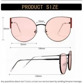 Sport Cat Eye Sunglasses for Women Metal Frame UV400 - Black-red/Pink - CU18S5KQ2HI $23.33
