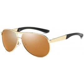 Aviator Men's Sunglasses Polarized Coating Travel BRAND DESIGN Classic Mirror Sun Black - Brown - CK18XGEWDIH $23.89
