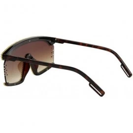 Goggle New Ladies One-piece sunglasses shiny gravel men goggles colorful sunglasses - Brown - CN18WNKAL7H $14.92