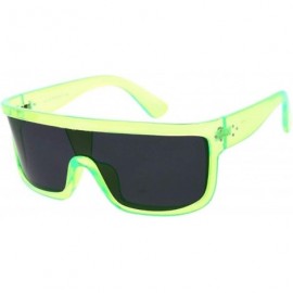 Shield Fashion Culture Rad Active Sport Shield Sunglasses - Neon Green - CI199QZTUTX $48.17