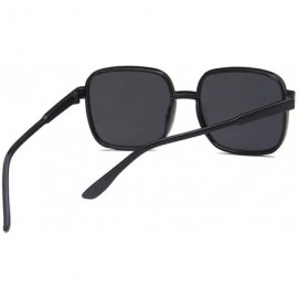 Square Unisex Sunglasses Fashion Bright Black Grey Drive Holiday Square Non-Polarized UV400 - Bright Black Grey - C818RKGACD6...