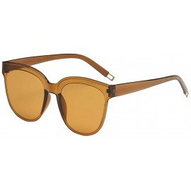 Square Women Men Round Sunglasses Transparent Colorful Lens Square Retro Cateye Vintage Sun Glasses Outdoor Eyewear - CS199GS...
