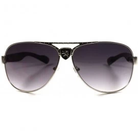 Aviator Designer Stylish Classic Vintage Retro Aviator Mens Womens Sunglasses - Silver - CM18X574AK9 $10.65