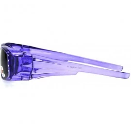 Rectangular Womens Rhinestone Rectangular Polarized Fit Over Glasses Sunglasses - Purple Black - CQ12MX62P06 $23.11