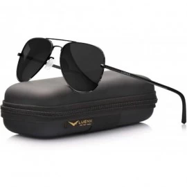 Sport Aviator Sunglasses for Men Women Polarized - UV 400 Protection with case 60MM - 13 Black Lens/Durable Frame & Leg - CX1...