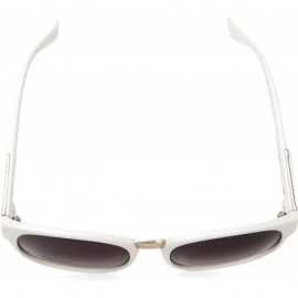 Oval Women's R3193 Rectangular Sunglasses with Metal Bridge & 100% UV Protection - 55 mm - White - CW129HHB34Z $46.79