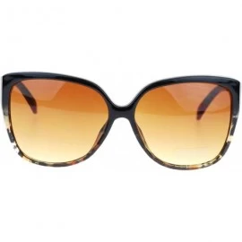 Oversized Womens Oversized Rectangular Squared Cat Eye Designer Fashion Diva Sunglasses Brown - CQ119K0A40X $11.17