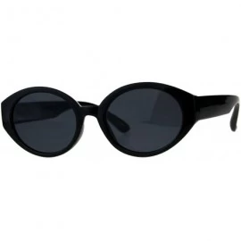 Oval Womens Classic Fashion Sunglasses Oval Plastic Frame UV 400 - Black (Black) - CG18G74TH0Z $13.09