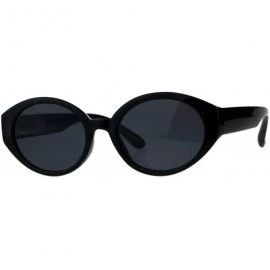 Oval Womens Classic Fashion Sunglasses Oval Plastic Frame UV 400 - Black (Black) - CG18G74TH0Z $21.72