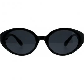 Oval Womens Classic Fashion Sunglasses Oval Plastic Frame UV 400 - Black (Black) - CG18G74TH0Z $13.09