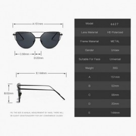 Oversized Fashion Cat Eye Vintage Rose Gold Mirror Woman's Sunglasses Metal Reflective Flat Lens Tourism Multi-color - CT198A...