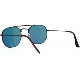 Rectangular Color Mirror Retro Vintage Flat Top Bridge Dad Shade Sunglasses - Black Orange Mirror - C818Q0CXA3R $13.46