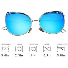 Rimless Color Lens Sunglasses Stylish Sunnies Eyewear Metal Sunglasses - P - Mirrored Blue(silver Frame) - CY1972WY084 $19.07