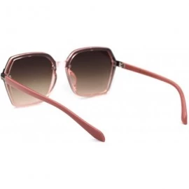 Butterfly Womens Metal Jewel Trim Rectangular Butterfly Plastic Sunglasses - Pink Brown - C418XK8C2ZL $11.73