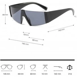 Shield Half Framed Shield Sunglasses for Women Men Cyberpunk Thick Rimmed Semi Rimless - Tortoise Brown - C318SXU9OC0 $17.38