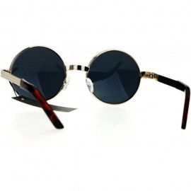 Round Steampunk Thick Metal Round Circle Lens Vintage Victorian Sunglasses - White Gold - CW17WTWWXM2 $11.25