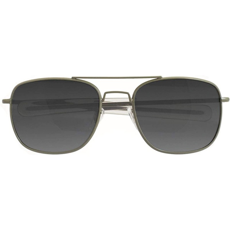 Aviator Humvee Pilot Sunglasses - Grey Polarized Lens- Olive Frame - CQ11D5MR541 $25.75