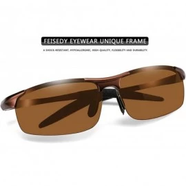 Oversized Classic Men Sport Polarized Sunglasses Driving Unbreakable Frame UV400 B2442 - Brown - C818HE8IDSR $20.97