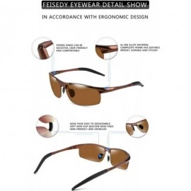 Oversized Classic Men Sport Polarized Sunglasses Driving Unbreakable Frame UV400 B2442 - Brown - C818HE8IDSR $20.97