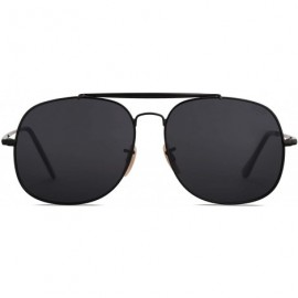 Square Classic Polarized Square Sunglasses for Men and Women Mirrored Lens COLONEL - 1107c1 Matte Black Frame/Grey Lens - CP1...