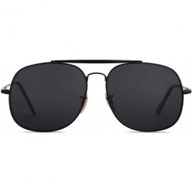 Square Classic Polarized Square Sunglasses for Men and Women Mirrored Lens COLONEL - 1107c1 Matte Black Frame/Grey Lens - CP1...
