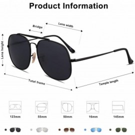Square Classic Polarized Square Sunglasses for Men and Women Mirrored Lens COLONEL - 1107c1 Matte Black Frame/Grey Lens - CP1...