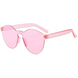 Round Unisex Fashion Candy Colors Round Outdoor Sunglasses Sunglasses - Light Pink - CA199UM789W $11.07