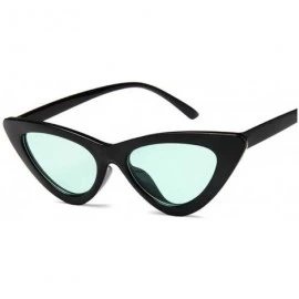 Oval Retro Fashion Sunglasses Women Vintage Cat Eye Black White Sun Glasses UV400 Oculos - Black Green - C519850WWWA $48.13