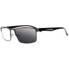 Rectangular Mens Vintage Nerd Geek Transition Photochromic Bifocal Reading Glasses UV400 Sunglasses - Black - CL18I8SSRT3 $51.17