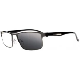 Rectangular Mens Vintage Nerd Geek Transition Photochromic Bifocal Reading Glasses UV400 Sunglasses - Black - CL18I8SSRT3 $41.51