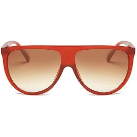 Round Retro big box sunglasses unisex trend round face sunglasses Siamese sunglasses - Red - C318RLT3H8C $17.04