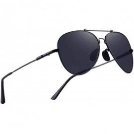 Aviator Men's Polarized Sunglasses for Men Women - Elastic Legs UV 400 Lens Protection - Black - C618MHNGLX3 $25.70