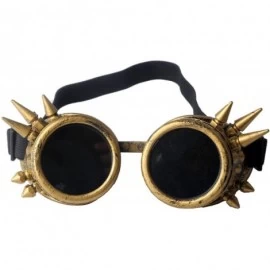 Goggle Spiked Steampunk Retro Goggles Rave Vintage Glasses Cosplay Halloween - Yellow - CQ18HALQ72M $18.58